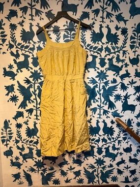 To The Max Yellow Sleeveless Dress - Lightweight Casual crinkle polyester